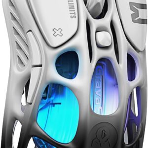 GravaStar Mercury M1 Pro Gaming Mouse, Lightweight Magnesium Alloy, 26,000 DPI, PAW3395DM Sensor, 5 Programmable Buttons, Support Wired/2.4GHz/BT, Up to 200 Hours Battery Life (Gradient Black)